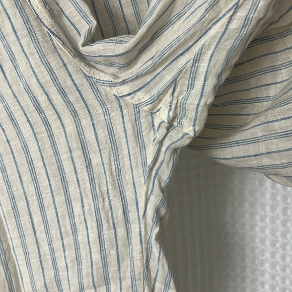 CP SHADES Riley Linen Blue Striped Loose Drawstring Pants Women’s XL - Picture 4 of 11